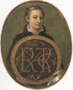 Sofonisba Anguissola Self-Portrait Holding a Medallion with the Letters of her Father s Name, painting